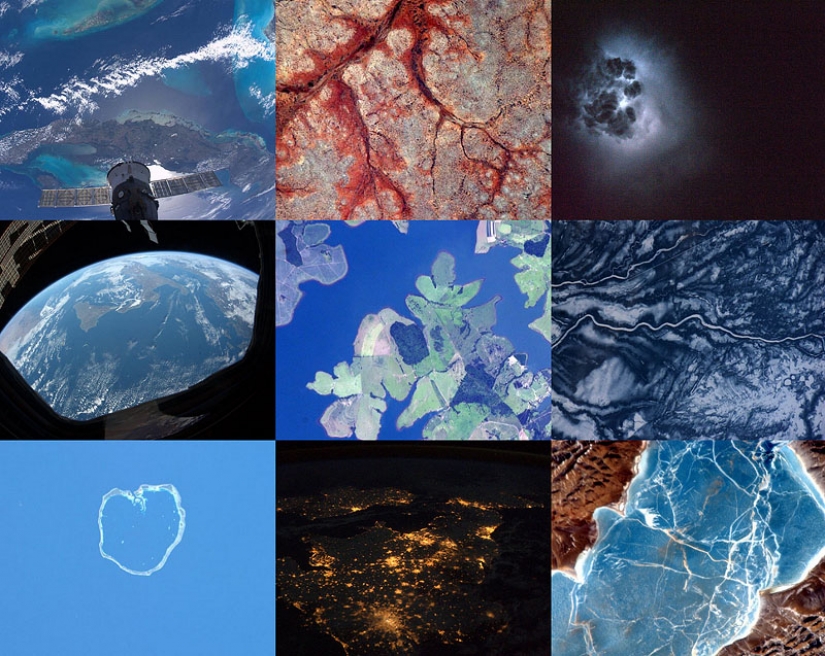 The earth in the lens astronaut Paolo Nespoli