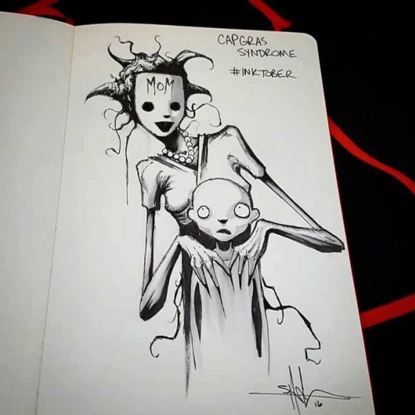 El artista ha pintado a los trastornos mentales en una serie de ilustraciones