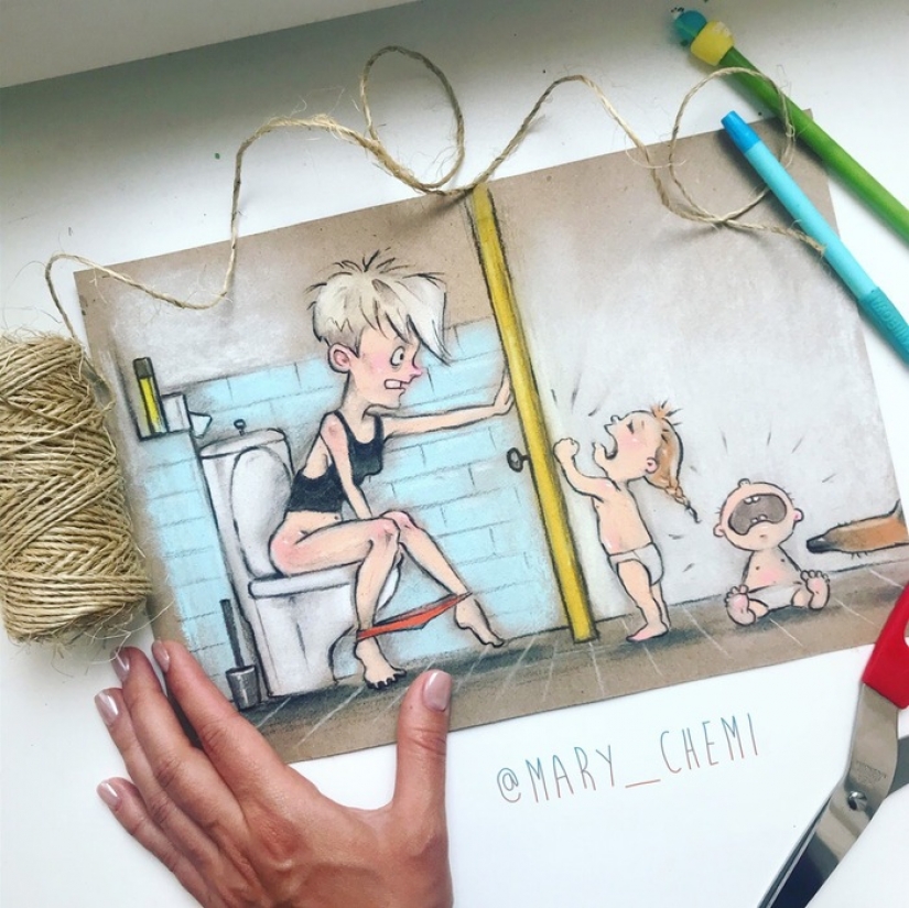 10 increíbles dibujos sobre la vida cotidiana de los rusos mamás