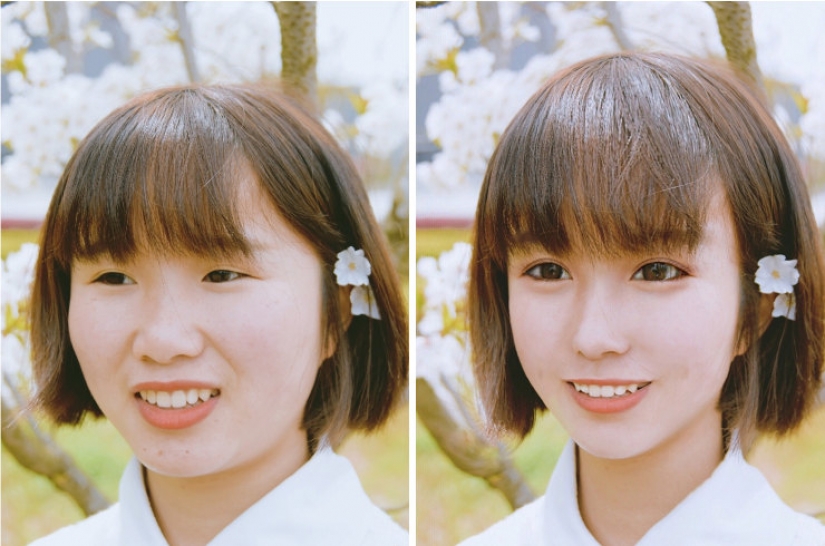 11 photos of Asian girls before and after FaceTune