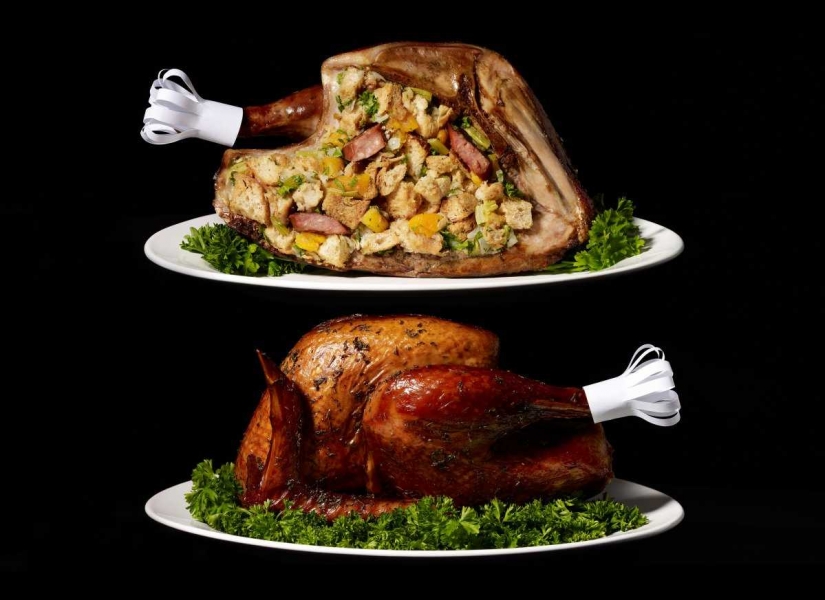 12 locos fotos de comida cortada por la mitad