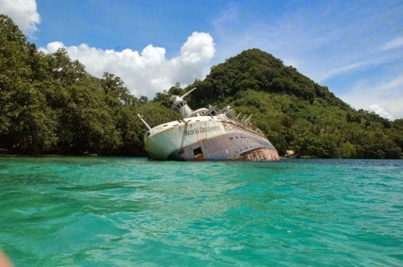 12 sunken ships, which you can see without scuba gear