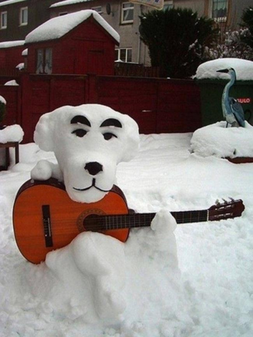 20 examples of what else besides snowman, you can sculpt out of snow