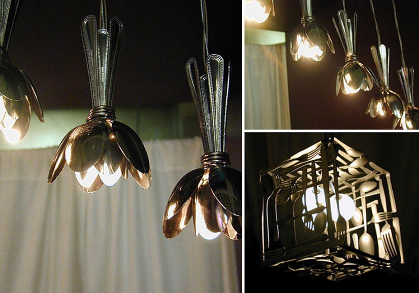 21 the idea of manufacture of lamps and chandeliers made of everyday objects 21 the idea of manufacture of lamps and chandeliers made of everyday objects
