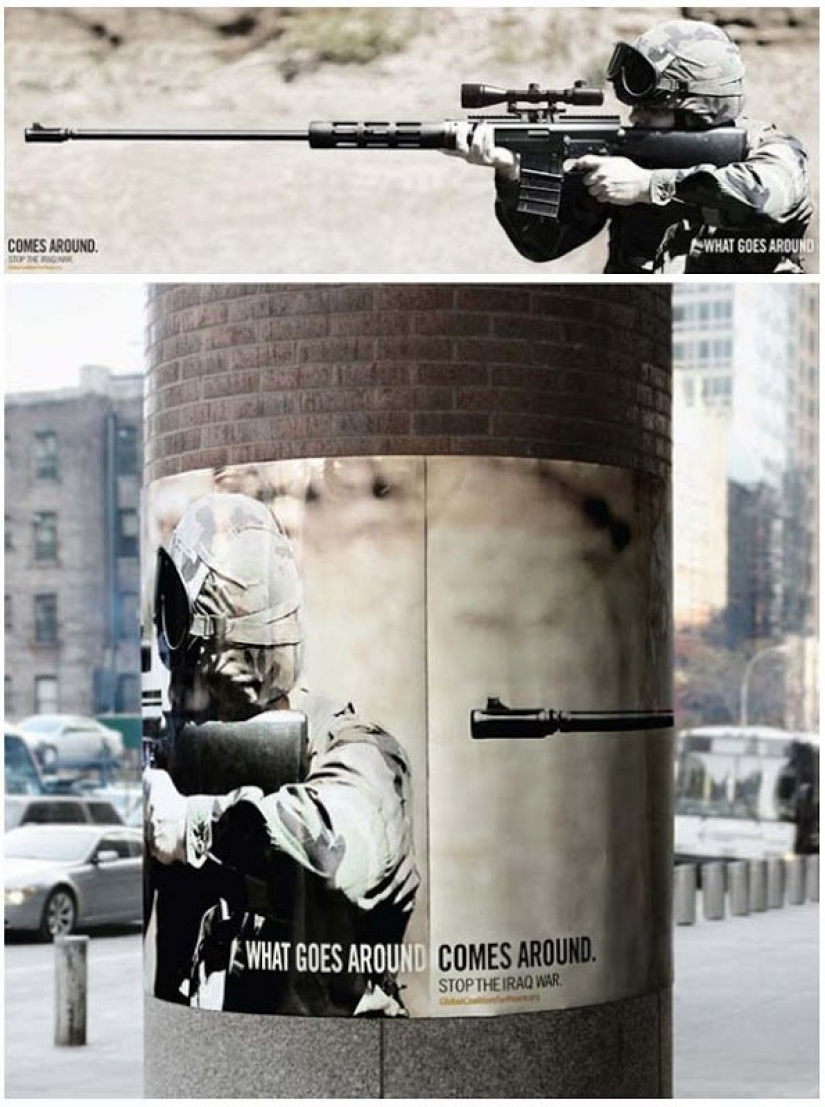 25 examples of brilliant ads, perfectly inscribed in the urban jungle