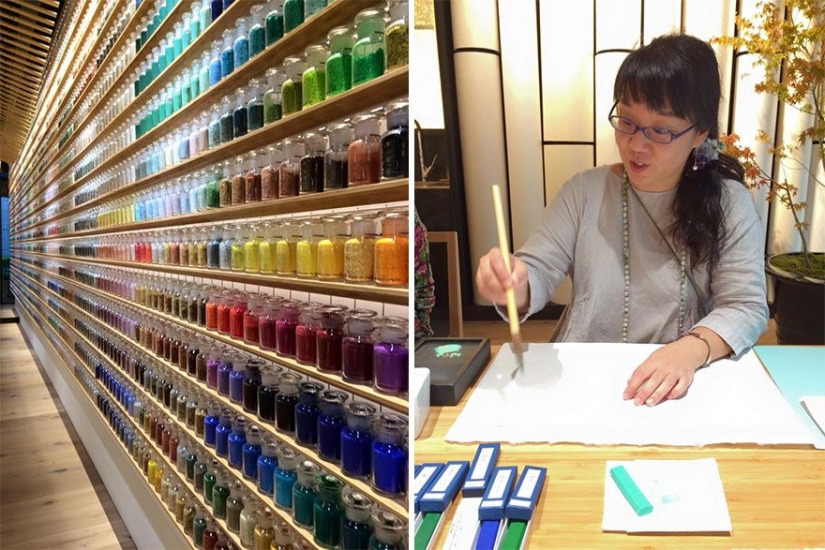 4200 pigments exhibited in a number of Japanese paint store
