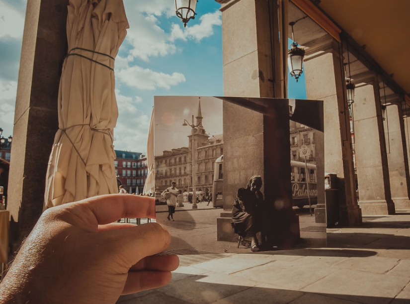 A window to the past: a resident of Baku combines old photos with modern types