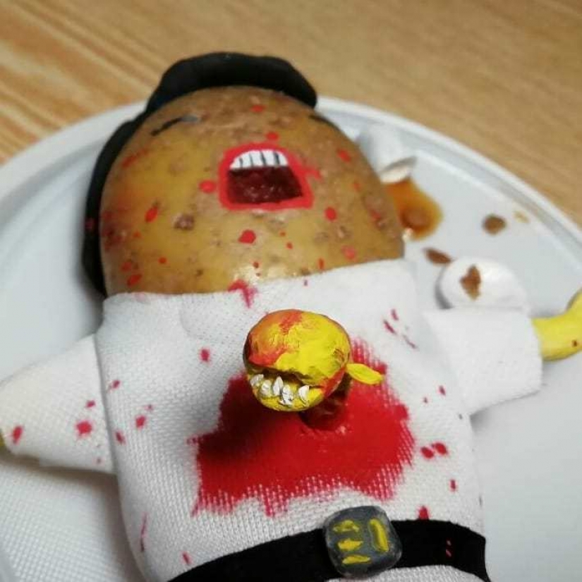 Alabando a una marca nacional, un blogger de Belarús crea obras maestras de patatas