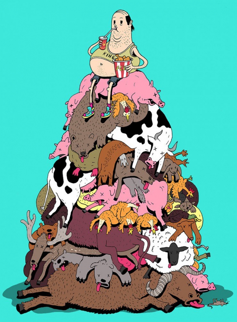 All the sins of our world in a satirical illustrations by Steve Cutts