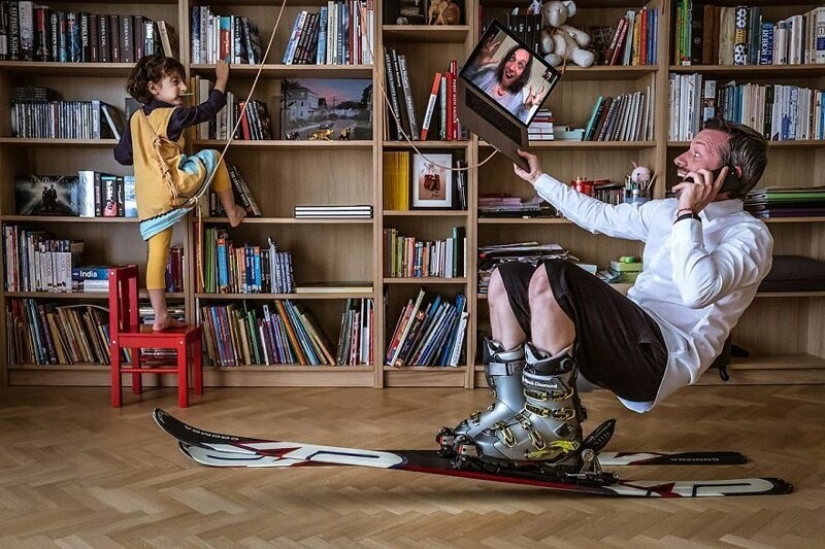 Amante de los viajes descubierto la manera de llegar a las montañas sin salir de casa