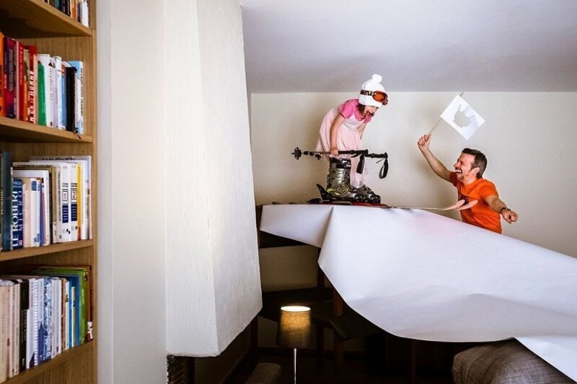 Amante de los viajes descubierto la manera de llegar a las montañas sin salir de casa