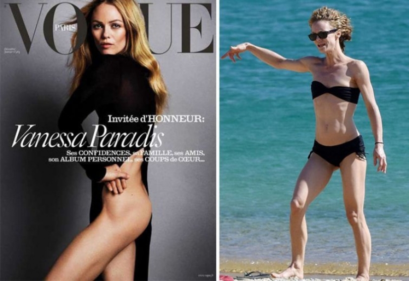 As the stars appear on the covers of magazines and in real life: from Britney Spears to Vanessa Paradis