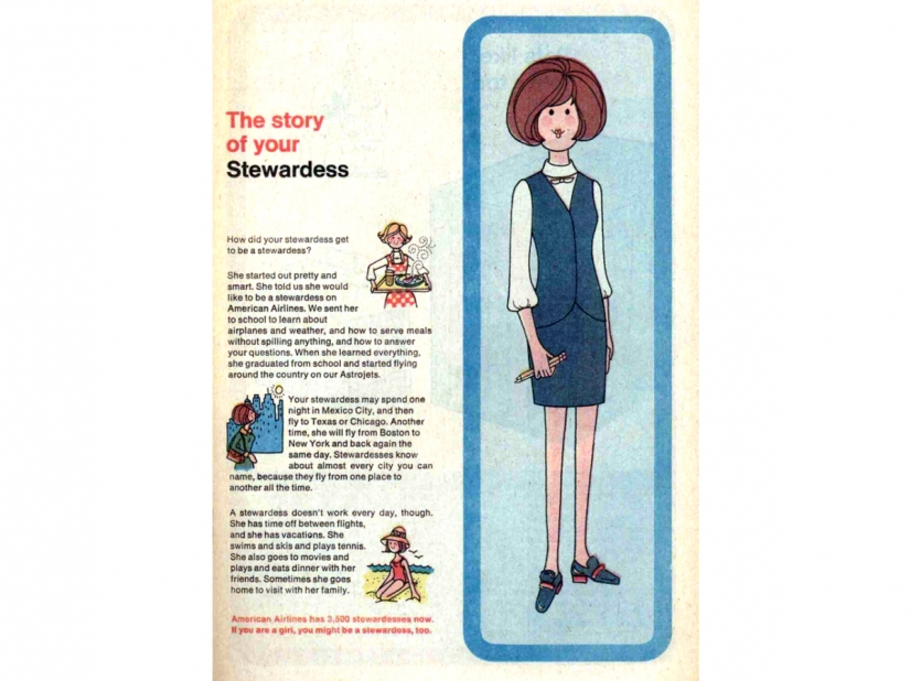 Azafatas de los años 60 tuvo que ser sexy y solitario
