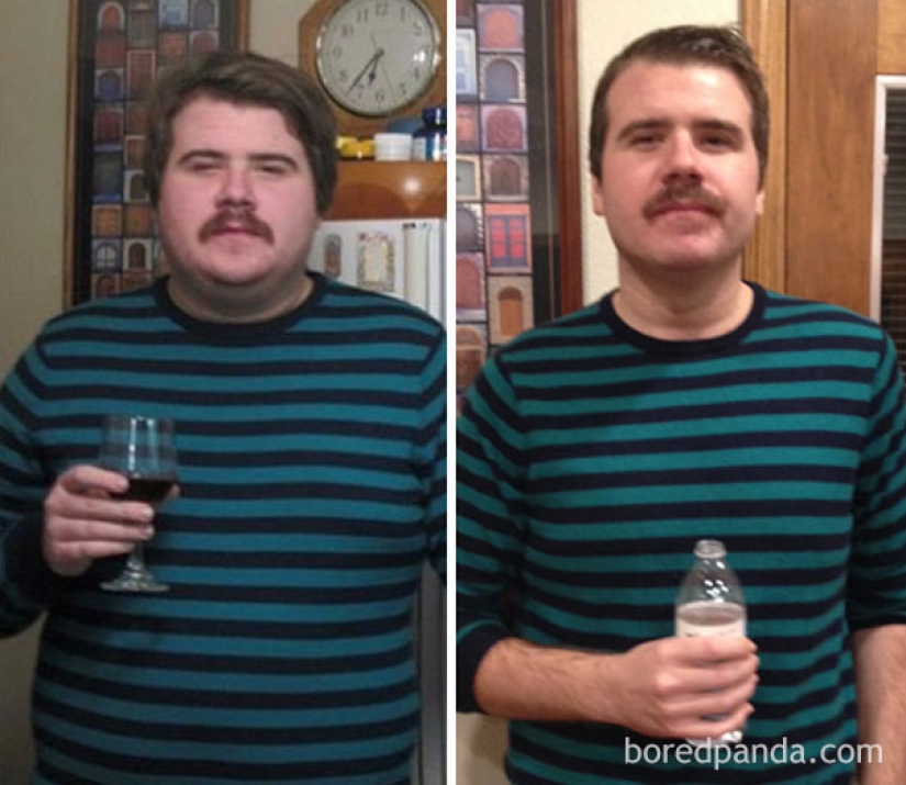 Before and after: how to change the appearance of the person who stops drinking Before and after: how to change the appearance of the person who stops drinking