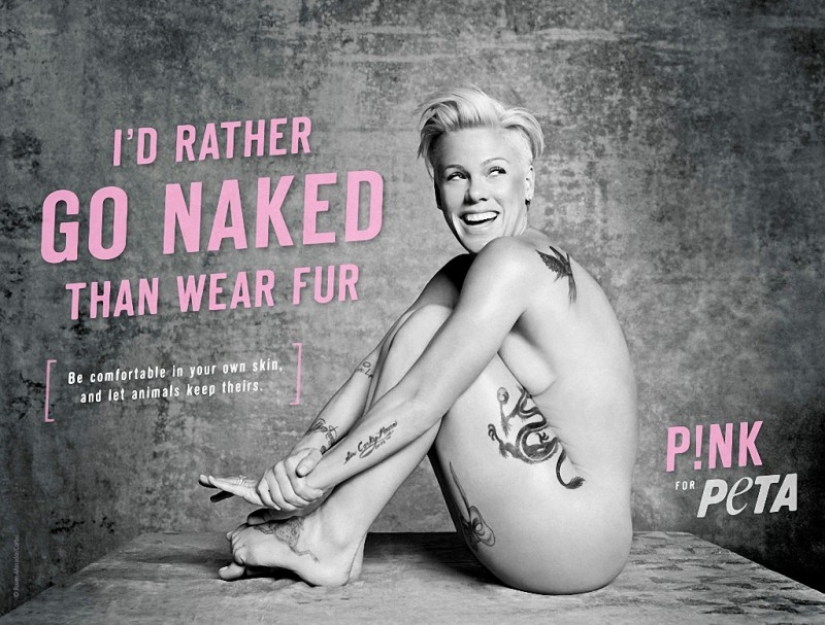 Celebrities who undressed for participation in antimirova campaign PETA Celebrities who undressed for participation in antimirova campaign PETA