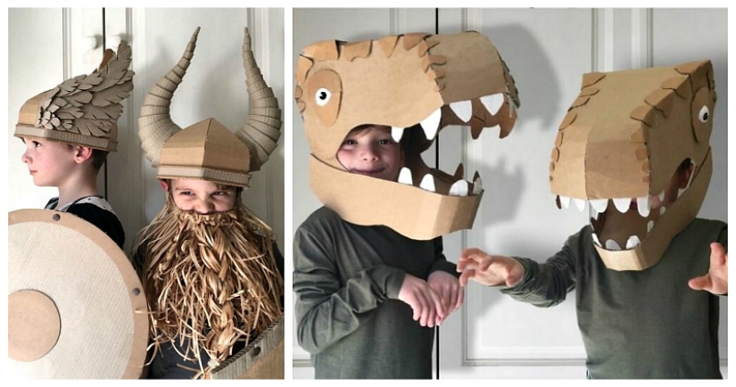Cheap and creative: seamstress makes costumes out of cardboard Cheap and creative: seamstress makes costumes out of cardboard
