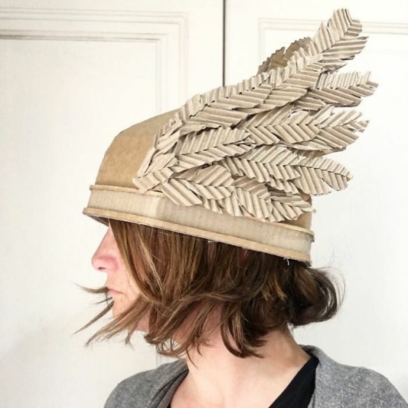 Cheap and creative: seamstress makes costumes out of cardboard Cheap and creative: seamstress makes costumes out of cardboard