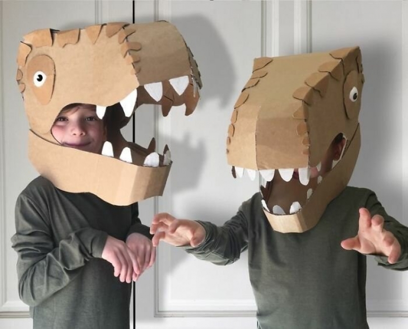 Cheap and creative: seamstress makes costumes out of cardboard Cheap and creative: seamstress makes costumes out of cardboard