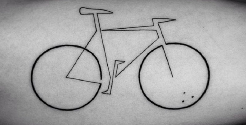 Cool minimalist tattoo, drawn with a single line Cool minimalist tattoo, drawn with a single line