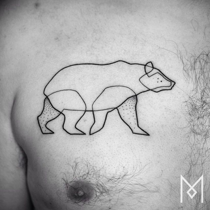 Cool minimalist tattoo, drawn with a single line Cool minimalist tattoo, drawn with a single line
