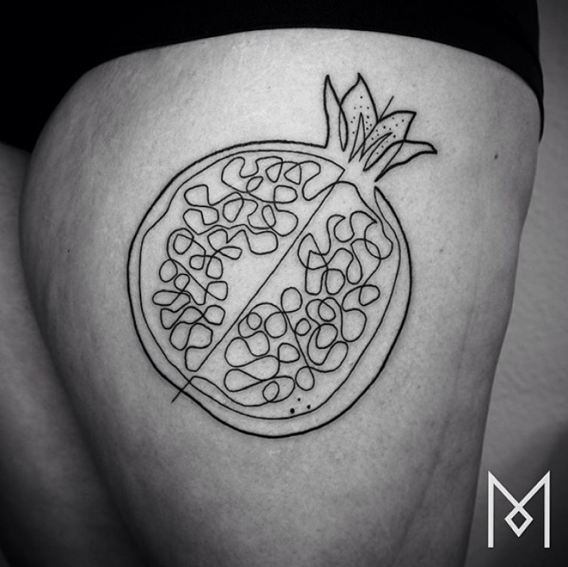Cool minimalist tattoo, drawn with a single line Cool minimalist tattoo, drawn with a single line