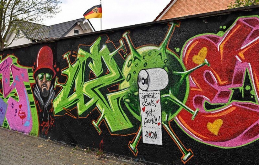 Coronavirus en las calles de el mundo: 17 obras de arte de la calle sobre el tema CoVid-19