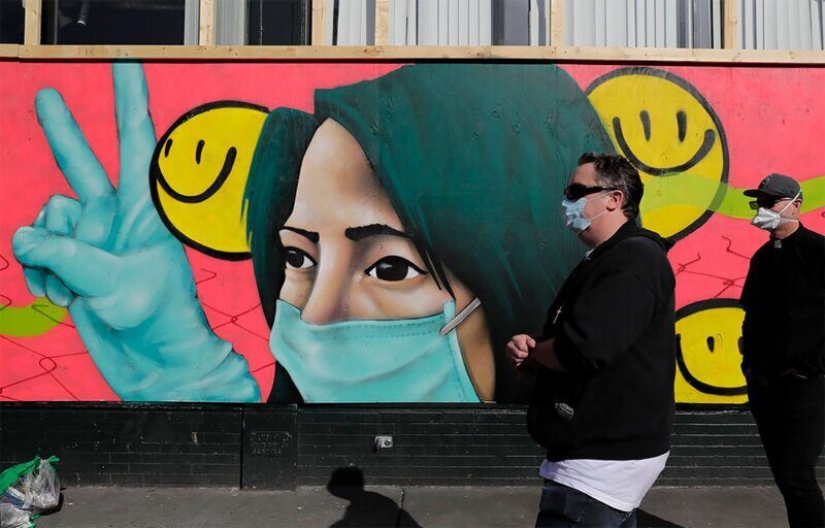 Coronavirus en las calles de el mundo: 17 obras de arte de la calle sobre el tema CoVid-19