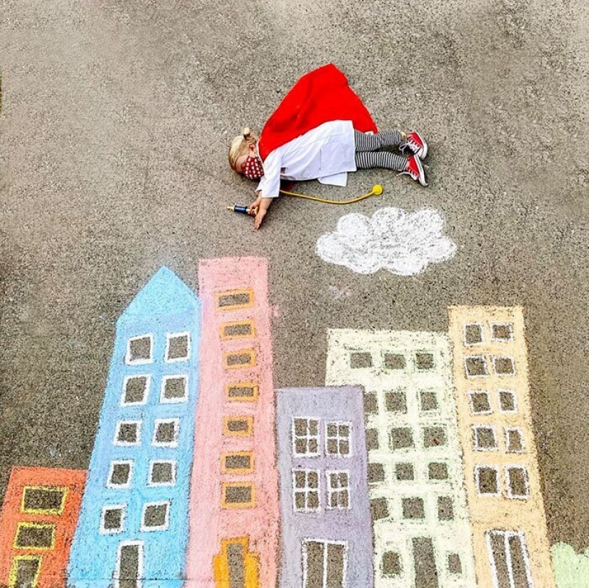 Crayons and imagination: cute pictures of magical worlds that my mom created for daughters in quarantine