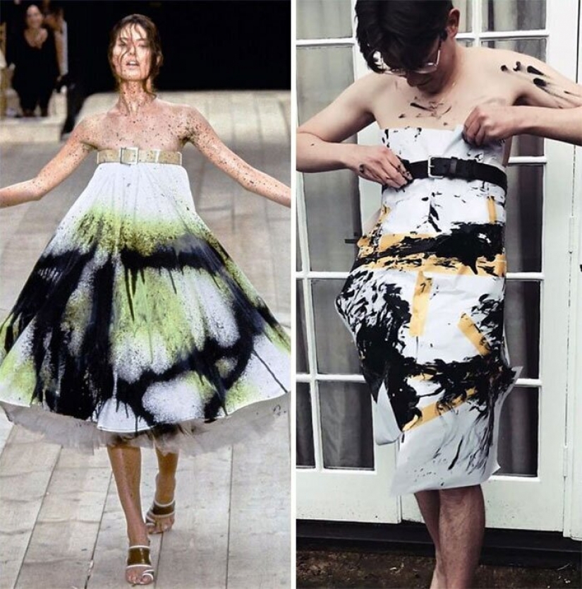 Cure for boredom: "high fashion" improvised