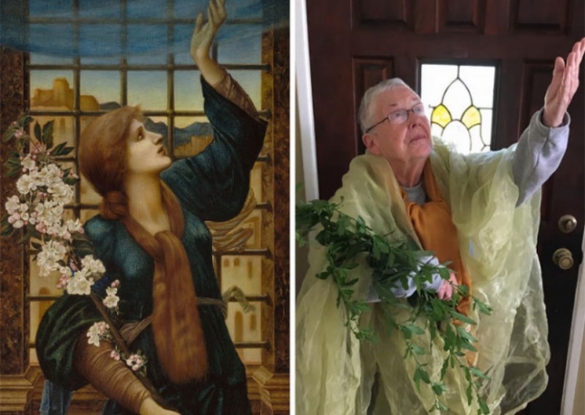 Daughter and her 83-year-old mother recreate works of art on quarantine