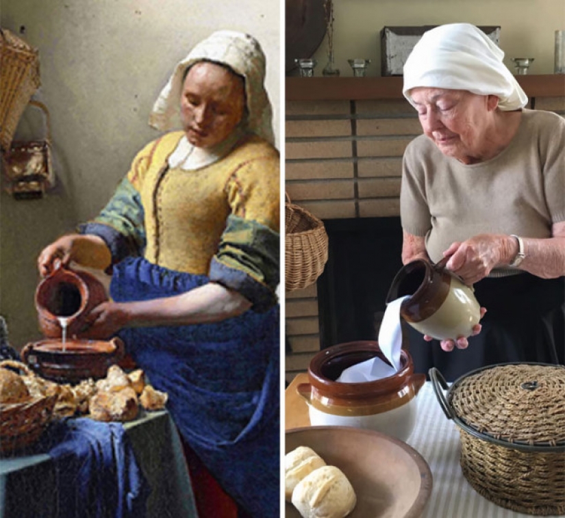 Daughter and her 83-year-old mother recreate works of art on quarantine