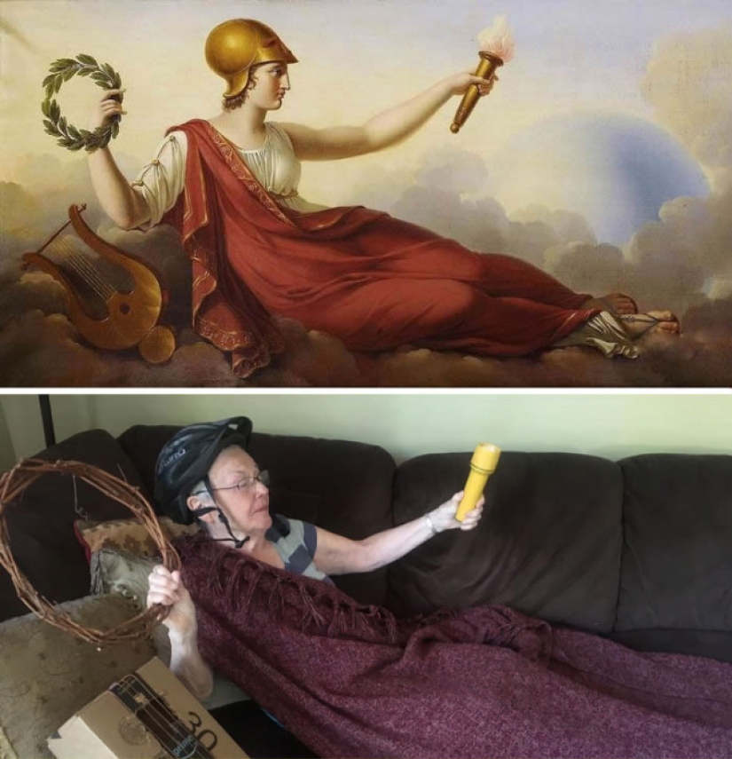 Daughter and her 83-year-old mother recreate works of art on quarantine