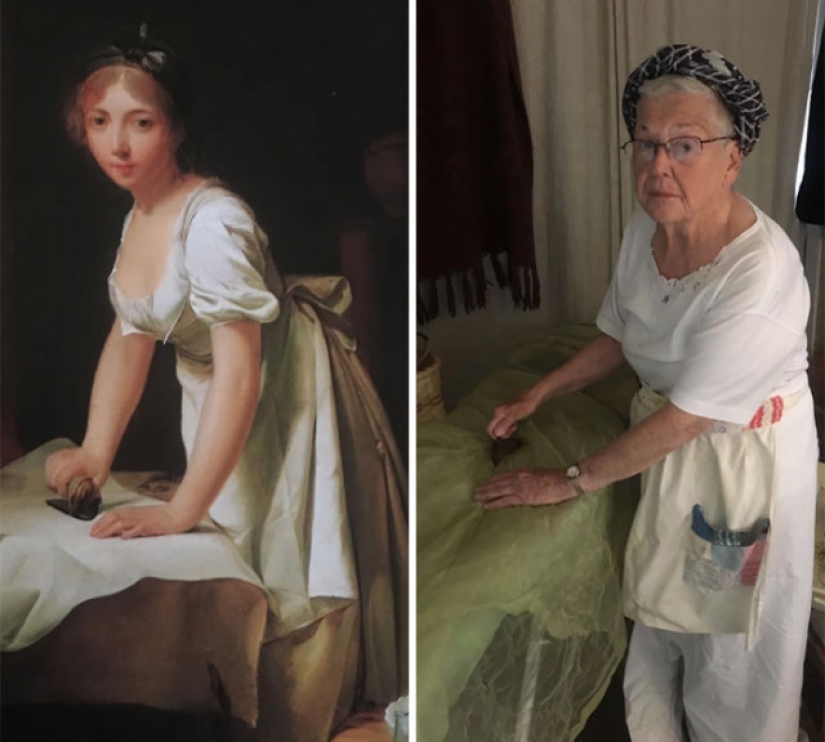 Daughter and her 83-year-old mother recreate works of art on quarantine