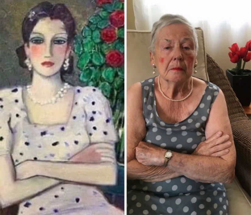 Daughter and her 83-year-old mother recreate works of art on quarantine