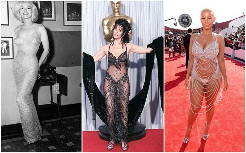 "Desnudo" vestidos de las estrellas: la mayoría de los extravagantes atuendos de las celebridades en la historia, desde Marilyn Monroe y Barbra Streisand a beyoncé y Madonna