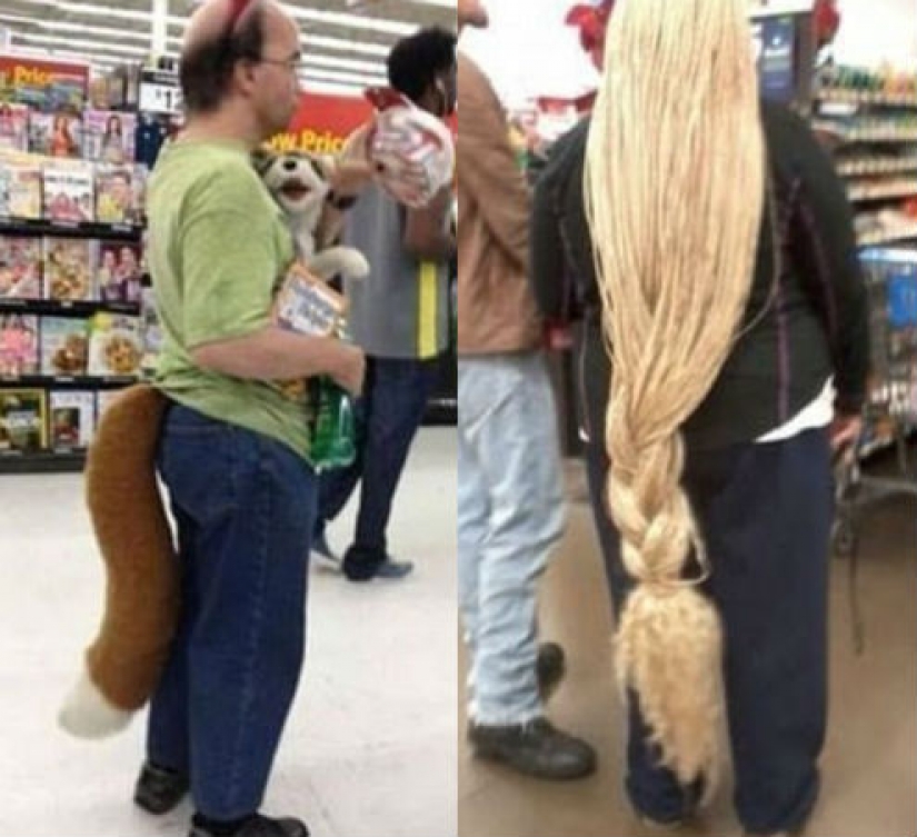 Eccentric outfits of ordinary consumers in American shopping Eccentric outfits of ordinary consumers in American shopping