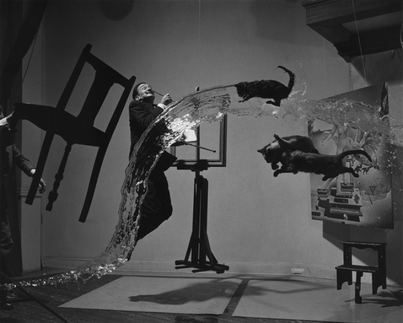El fotógrafo tomó la icónica foto de Salvador Dalí, en sustitución de los gatos con una tostadora