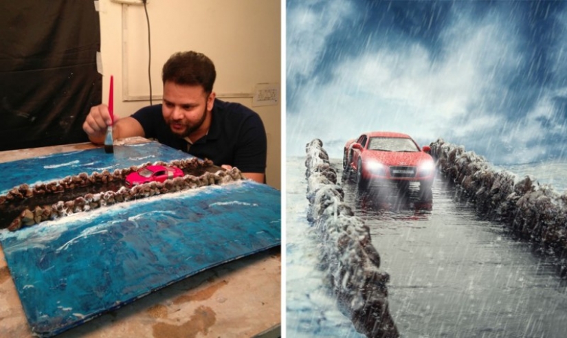 El maestro de las ilusiones: paisajes espectaculares, fotografiado directamente en la mesa...