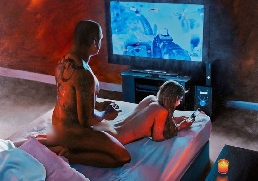 El mal caricatura de la gente a la que todo el mundo había reemplazado a la pantalla del smartphone El mal caricatura de la gente a la que todo el mundo había reemplazado a la pantalla del smartphone