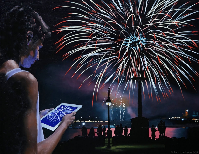 El mal caricatura de la gente a la que todo el mundo había reemplazado a la pantalla del smartphone El mal caricatura de la gente a la que todo el mundo había reemplazado a la pantalla del smartphone