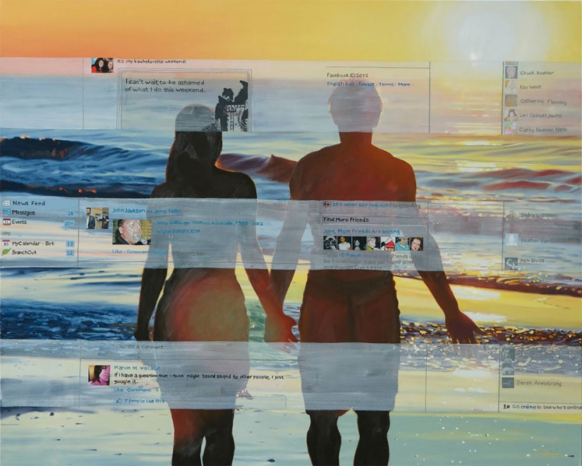 El mal caricatura de la gente a la que todo el mundo había reemplazado a la pantalla del smartphone El mal caricatura de la gente a la que todo el mundo había reemplazado a la pantalla del smartphone