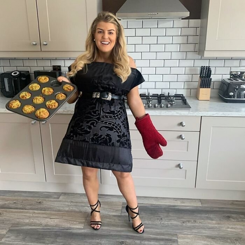 En la red aparecieron los nuevos cuarentena tendencia — vestido-almohada