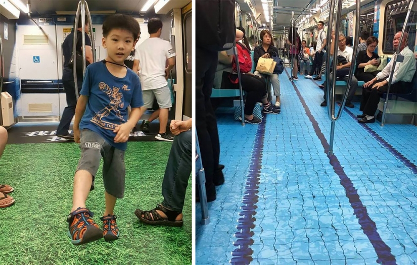 En Taipei vagones del metro se convirtieron en campos de deportes