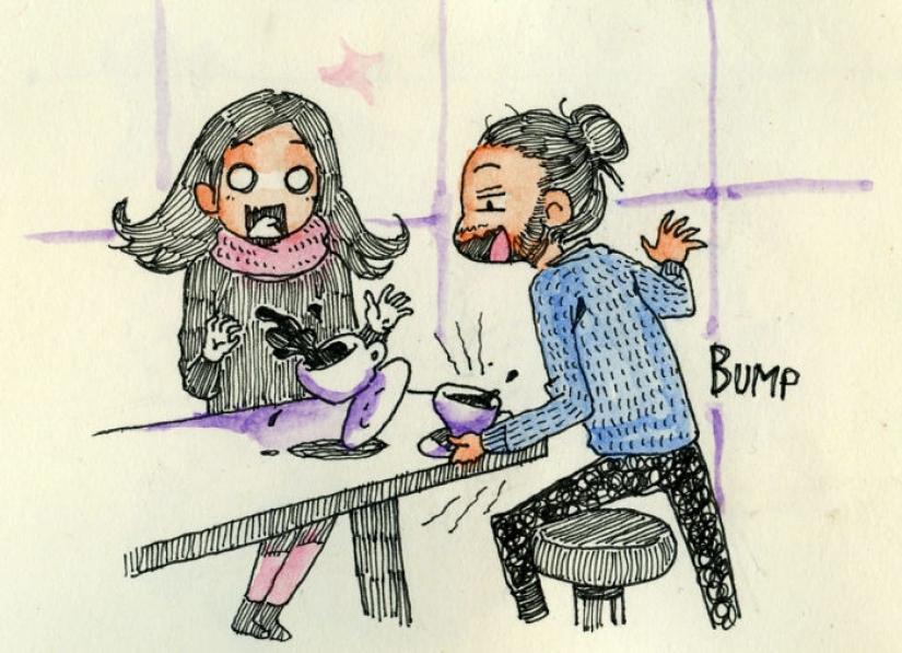 From Italy to Canada for a first date: the artist drew a comic about the first meeting with a sweetheart From Italy to Canada for a first date: the artist drew a comic about the first meeting with a sweetheart