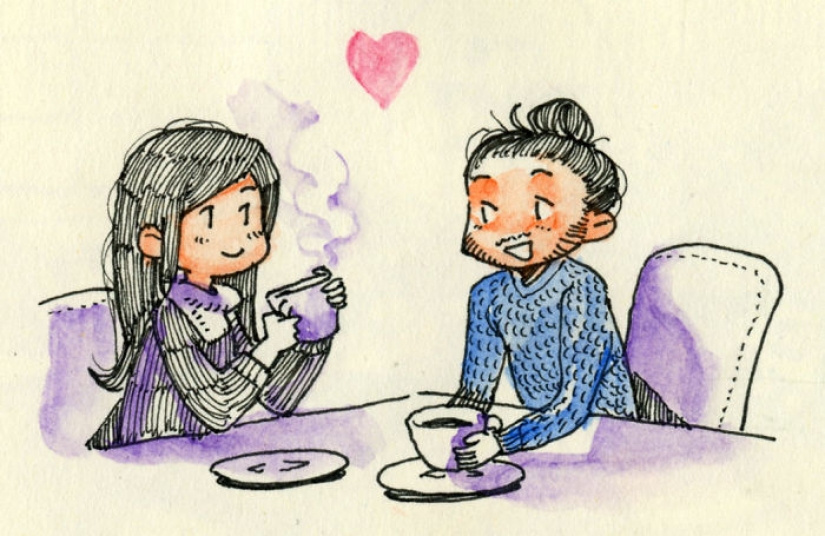 From Italy to Canada for a first date: the artist drew a comic about the first meeting with a sweetheart From Italy to Canada for a first date: the artist drew a comic about the first meeting with a sweetheart