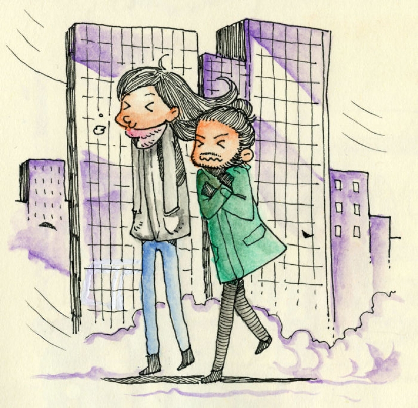 From Italy to Canada for a first date: the artist drew a comic about the first meeting with a sweetheart From Italy to Canada for a first date: the artist drew a comic about the first meeting with a sweetheart