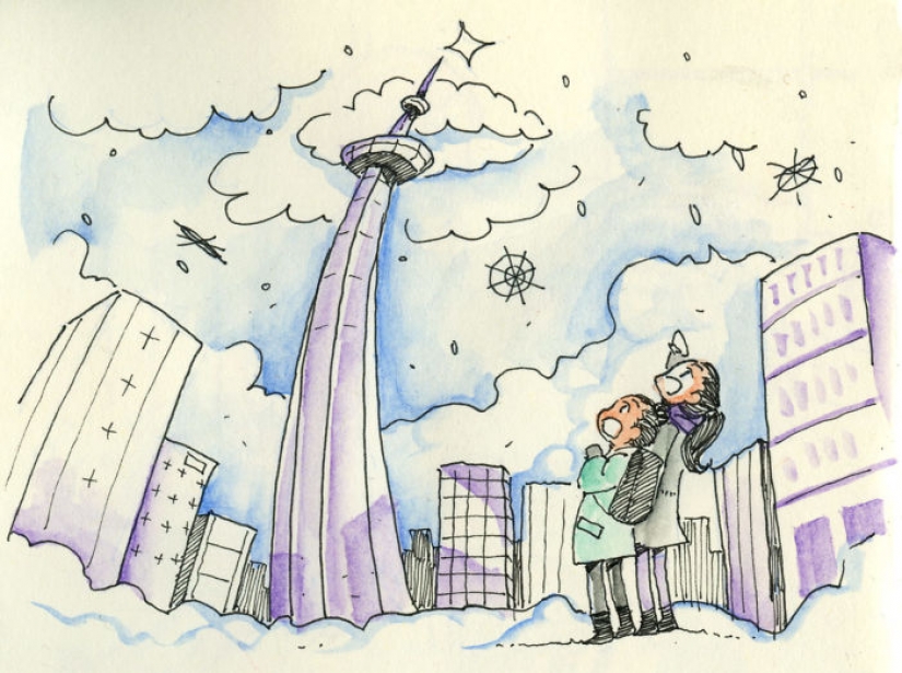 From Italy to Canada for a first date: the artist drew a comic about the first meeting with a sweetheart From Italy to Canada for a first date: the artist drew a comic about the first meeting with a sweetheart