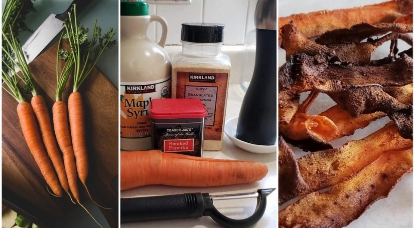 Fun crack: videorecipe bacon carrot in aerogrill Fun crack: videorecipe bacon carrot in aerogrill