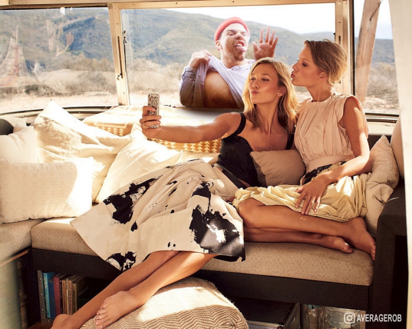 Guy se inserta a sí mismo en las fotos con las celebridades, y es muy divertido Guy se inserta a sí mismo en las fotos con las celebridades, y es muy divertido