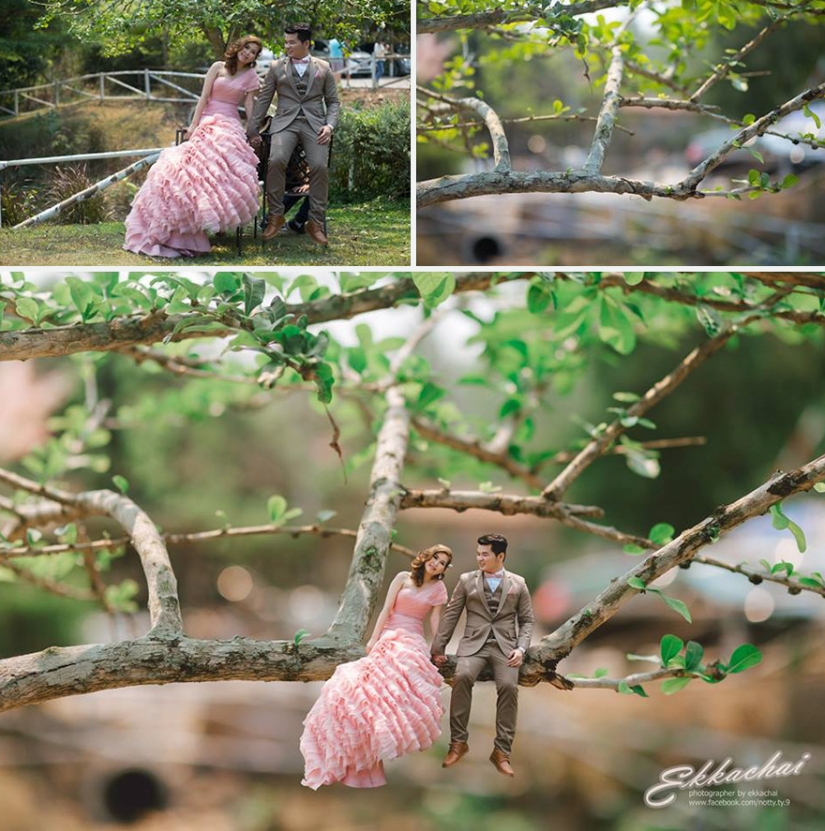 Honey, I shrunk the newlyweds: wedding photographer in transforming young midgets Honey, I shrunk the newlyweds: wedding photographer in transforming young midgets